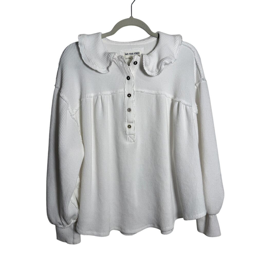 Free People We the Free Queen of Hearts Thermal Henley Women’s Sz. XS - Picture 2 of 5